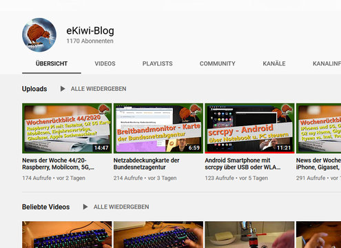 eKiwi-Blog Youtube Kanal